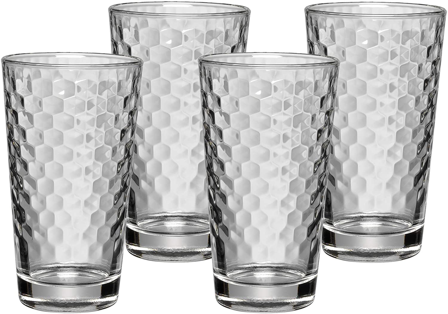 WMF Latte Macchiato Glasses Set of 4 Latte Macchiato Glasses Aroma Honeycomb Pattern Coffee Long Drink Cocktail Glass Heat Resistant Dishwasher Safe