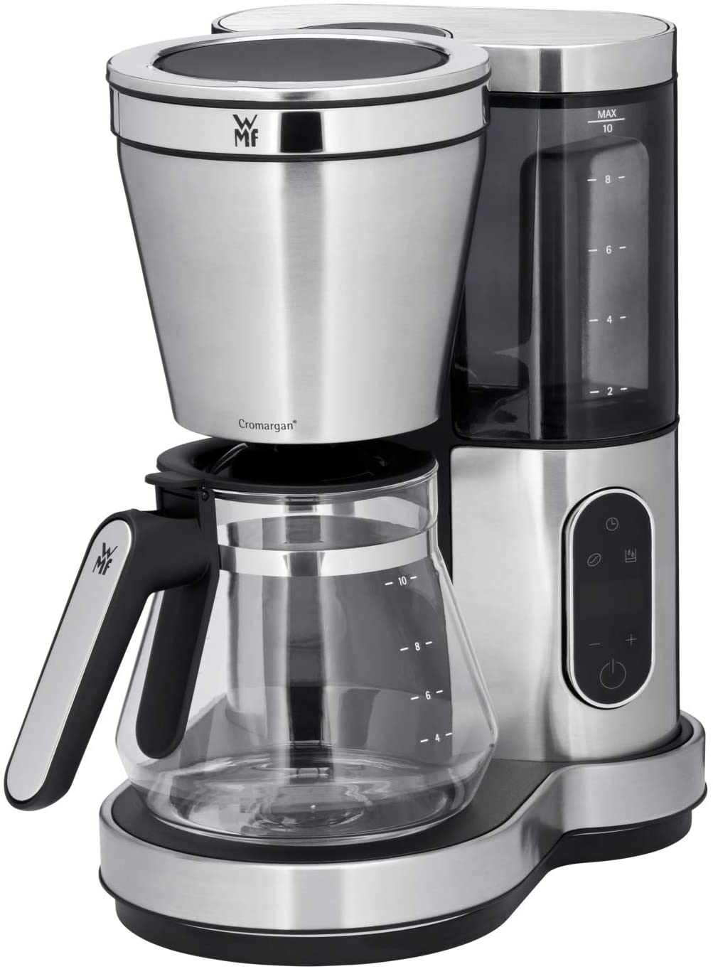 WMF Lumero Coffee Maker with Glass Jug, Filter Coffee, 10 Cups, Timer Function, Warming Plate, Removable Water Tank, Touch Display, Drip Stop, Swivel Filter, Automatic Shut-Off, 1000 W