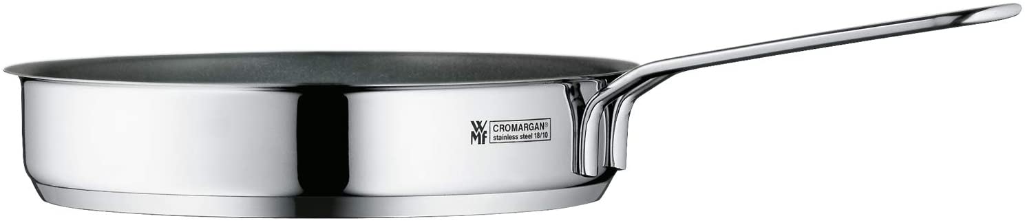 WMF Mini Frying Pan Coated Small 18 cm, Cromargan Polished Stainless Steel, Induction, Stackable, Ideal for Small Portions or Single Households
