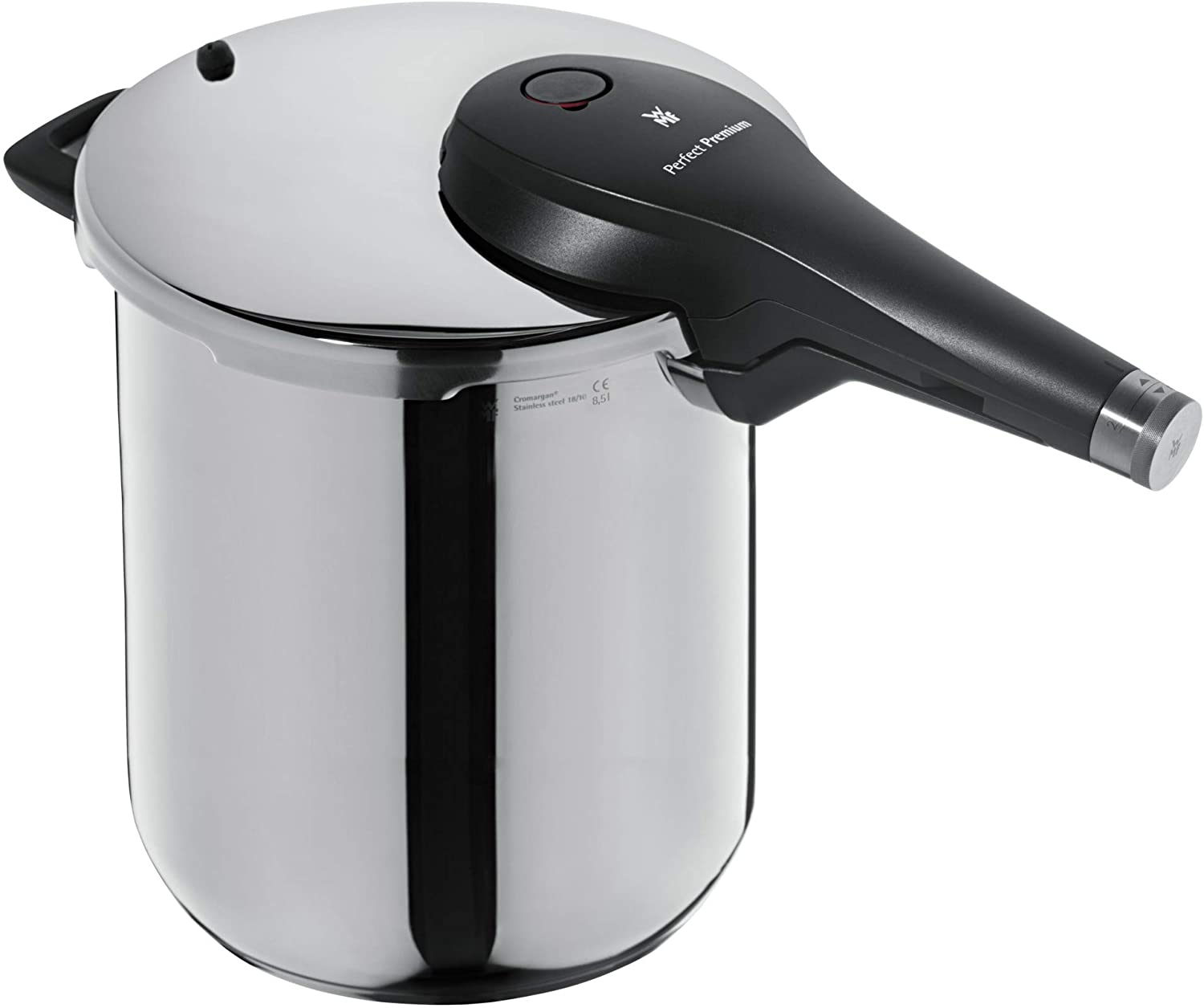 WMF Perfect Pressure Cooker 8.5 L Premium Polished Stainless Steel 2 Cooking Levels All-in-One Rotary Knob, Dishwasher Safe, Diameter Suitable for Induction, Stainless Steel, Silver, 22 cm