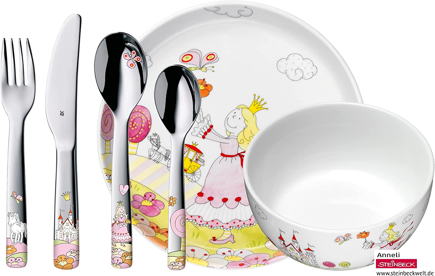 WMF Princess Anneli Children's Crockery Set, 6 Pieces
