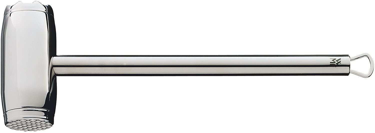 WMF Profi Plus meat mallet, 34 cm, Schnitzelklopfer, Cromargan stainless steel, partially frosted, dishwasher-safe