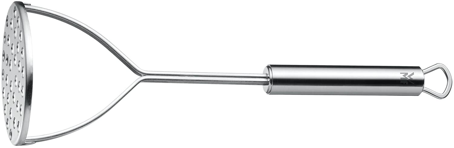 WMF Profi Plus potato masher, 28.5 cm, Cromargan stainless steel, partially matt, dishwasher-safe.