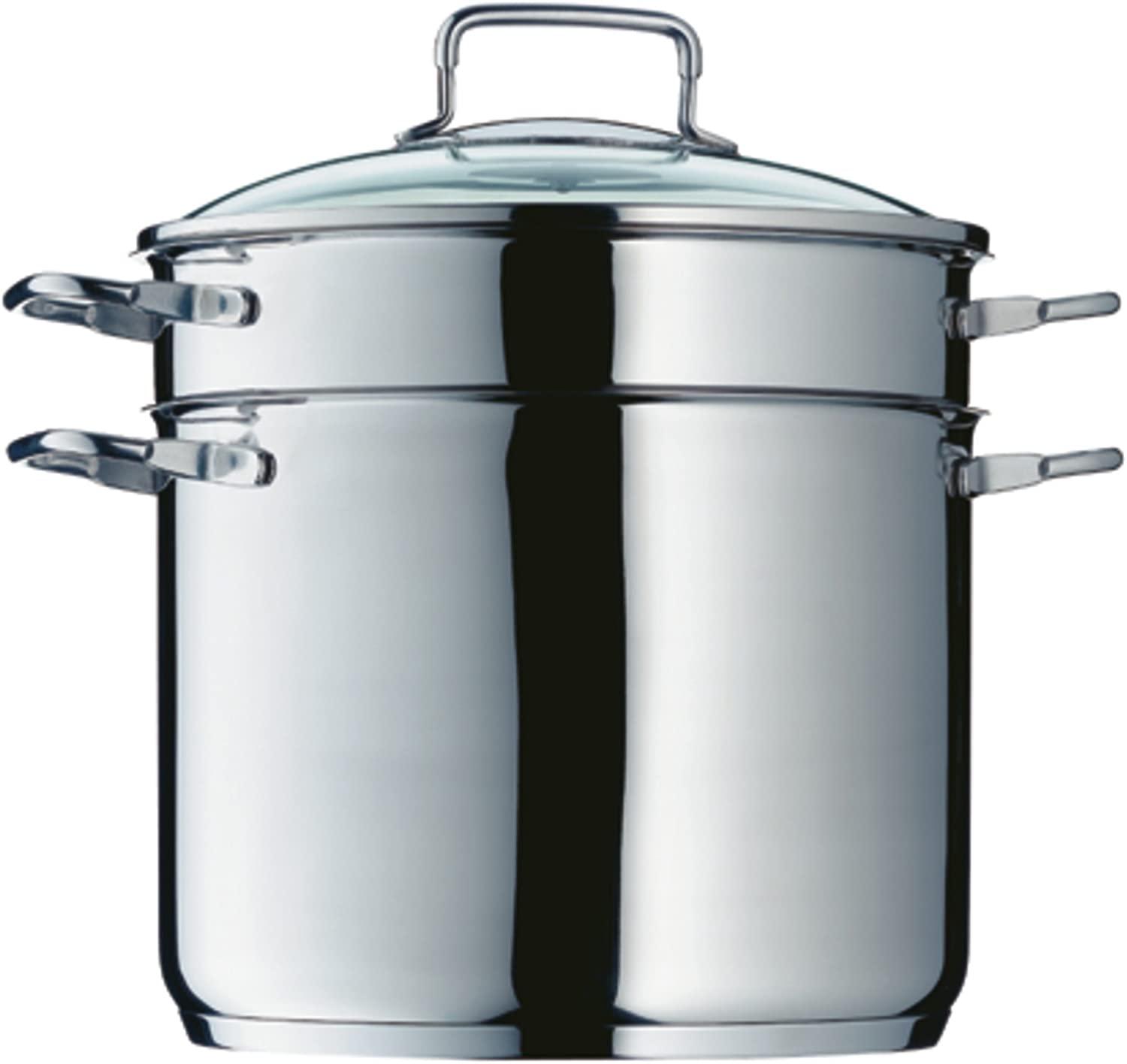 WMF Red Edition Pasta Pan with Insert and Glass Lid 24 cm