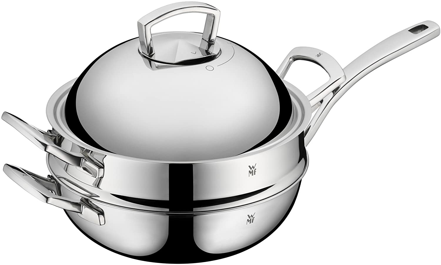 WMF Wok Multiply 28cm mit Metalldeckel und Dämpfereinsatz 0753506140