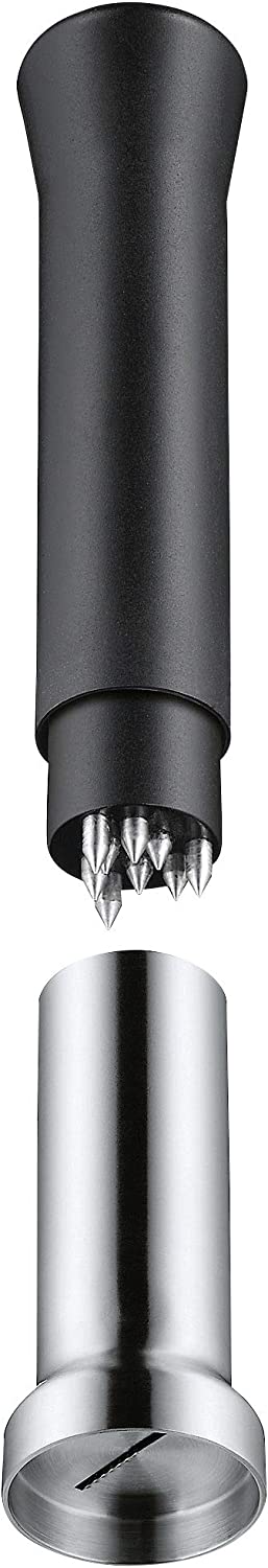 WMF Gourmet Garlic Cutter, 15 cm, Cromargan Polished Stainless Steel, Locking Lid & Top Tools Mill 16.5 cm, Mill with Storage Compartment, Cromargan Stainless Steel, Plastic