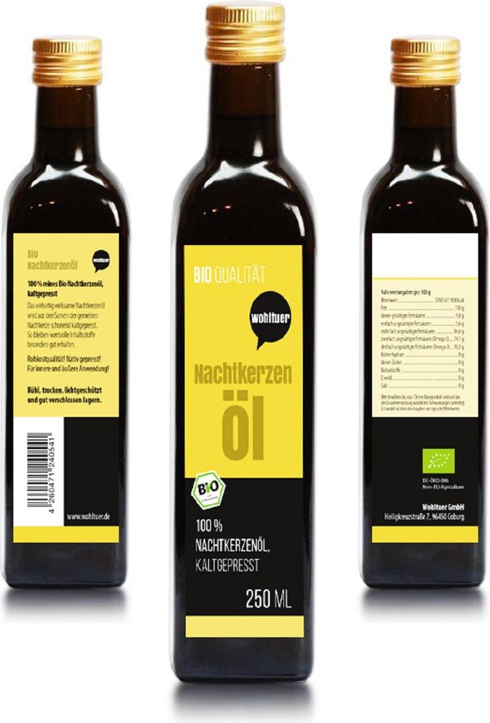 Wohltuer Soothing Evening Primrose Oil, virginally pressed and 100% pure, natural, 250ml
