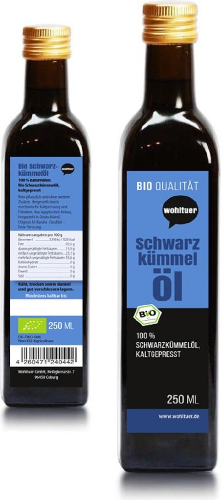 Wohltuer Soothing Black Cumin Oil 250 ml - Cold-pressed (250ml bottle)