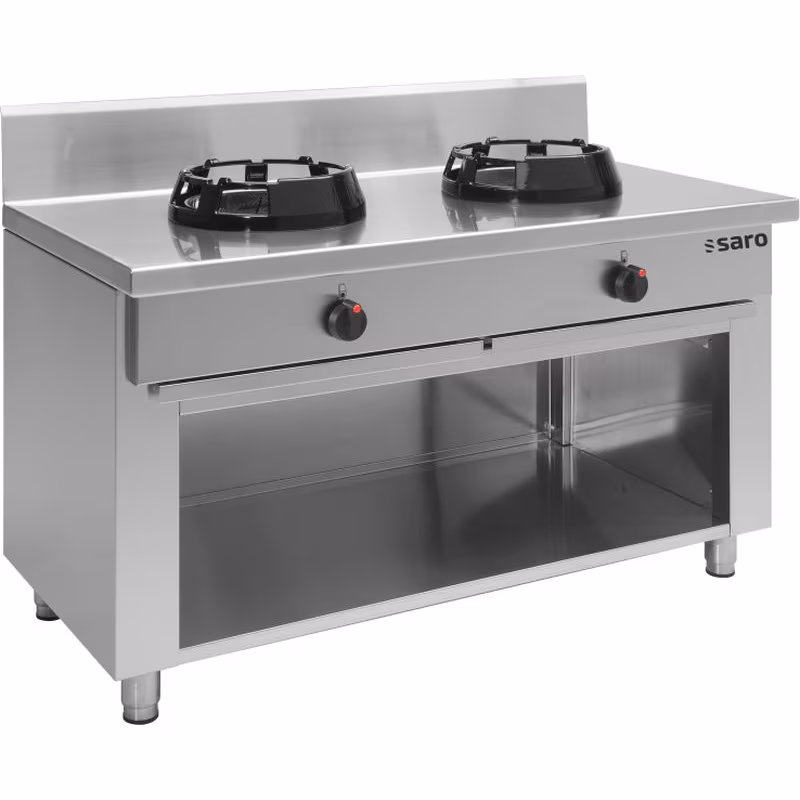 Wok gas cooker with open base, model CC/02, dimensions: W 1400 x D 700 x H 850