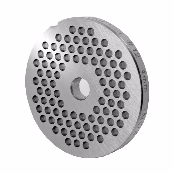 WOLFCUT meat grinder disc, perforated disc INOX steel size 10/12 - 4.0 mm bore compatible with ALEXANDERWERK 10/12 / REWEBO RF 12 / GGG 12/C and many more.