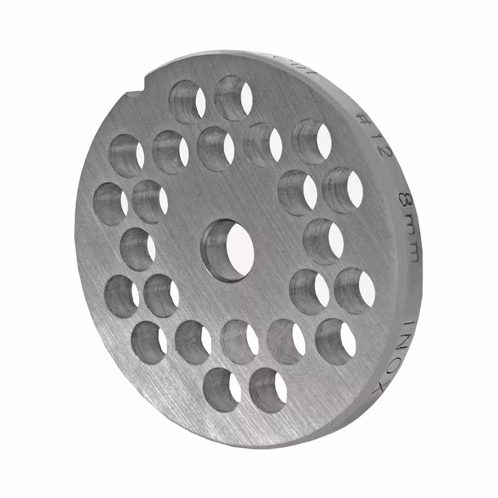 WOLFCUT meat grinder disc, perforated disc INOX steel size 10/12 - 8.0 mm bore compatible with ALEXANDERWERK 10/12 / REWEBO RF 12 / GGG 12/C and many more.