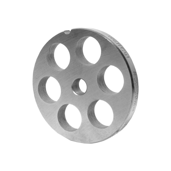 WOLFCUT meat grinder disc, perforated disc INOX steel size 22 - 20.0 mm bore compatible with BIZERBA FW-N 22/2 / ALEXANDERWERK 22N / REWEBO RF802 and many more.