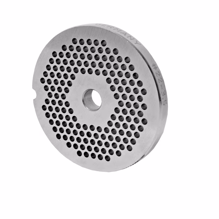 WOLFCUT meat grinder disc, perforated disc INOX steel size 22 - 3.5 mm bore compatible with BIZERBA FW-N 22/2 / ALEXANDERWERK 22N / REWEBO RF802 and many more.