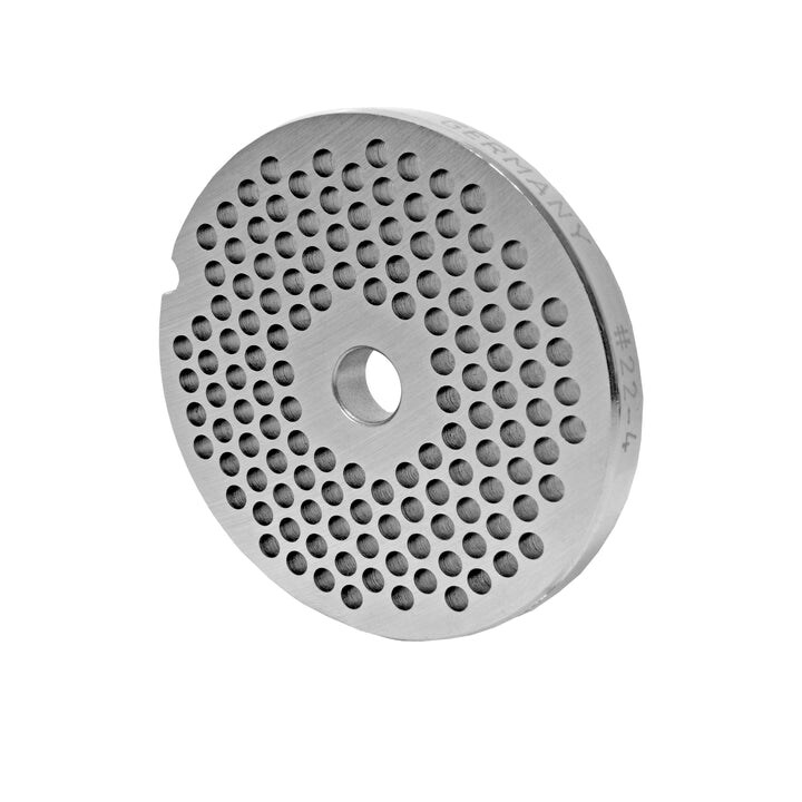 WOLFCUT meat grinder disc, perforated disc INOX steel size 22 - 4.0 mm bore compatible with BIZERBA FW-N 22/2 / ALEXANDERWERK 22N / REWEBO RF802 and many more.