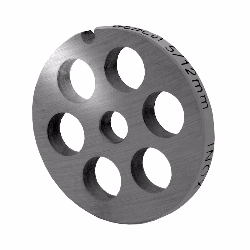 WOLFCUT meat grinder disc, perforated disc INOX steel size 5 - 12.0 mm bore compatible with BOSCH MUM4, MUM5 / JUPITER 862 560 / ALEXANDERWERK 5 and many more.