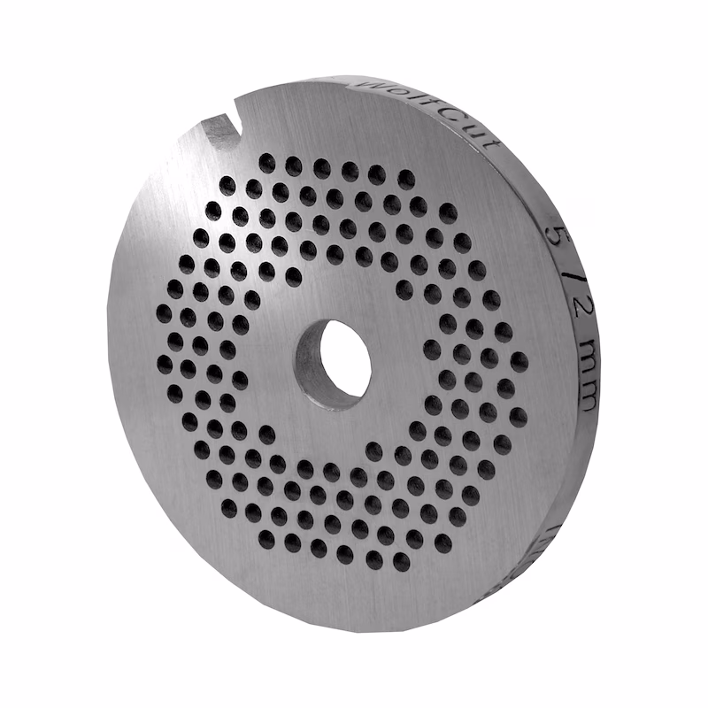 WOLFCUT meat grinder disc, perforated disc INOX steel size 5 - 2.0 mm bore compatible with BOSCH MUM4, MUM5 / JUPITER 862 560 / ALEXANDERWERK 5 and many more.