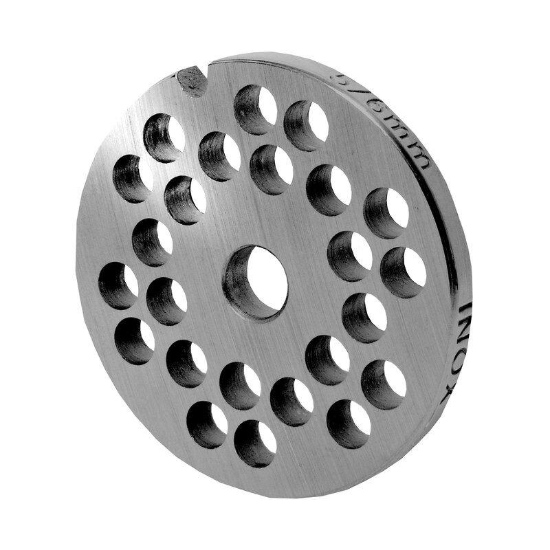 WOLFCUT meat grinder disc, perforated disc INOX steel size 5 - 6.0 mm bore compatible with BOSCH MUM4, MUM5 / JUPITER 862 560 / ALEXANDERWERK 5 and many more.