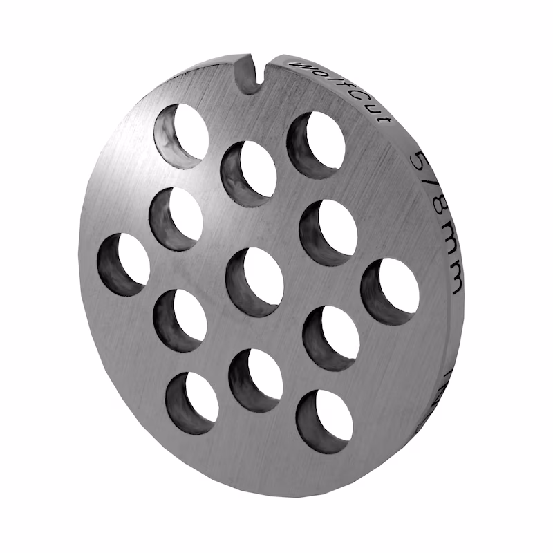 WOLFCUT meat grinder disc, perforated disc INOX steel size 5 - 8.0 mm bore compatible with BOSCH MUM4, MUM5 / JUPITER 862 560 / ALEXANDERWERK 5 and many more.