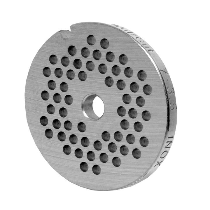 WOLFCUT meat grinder disc, perforated disc INOX steel size 7 - 3.5 mm bore compatible with BOSCH MUM6, MUM7 / JUPITER 7 / REGINA BME7 and many more.