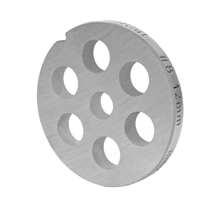 WOLFCUT meat grinder disc, perforated disc INOX steel size 8 - 12.0 mm bore compatible with BOSCH MFW68660, MUM9 / ALEXANDERWERK 8 / GRAEF FW700 and many more.