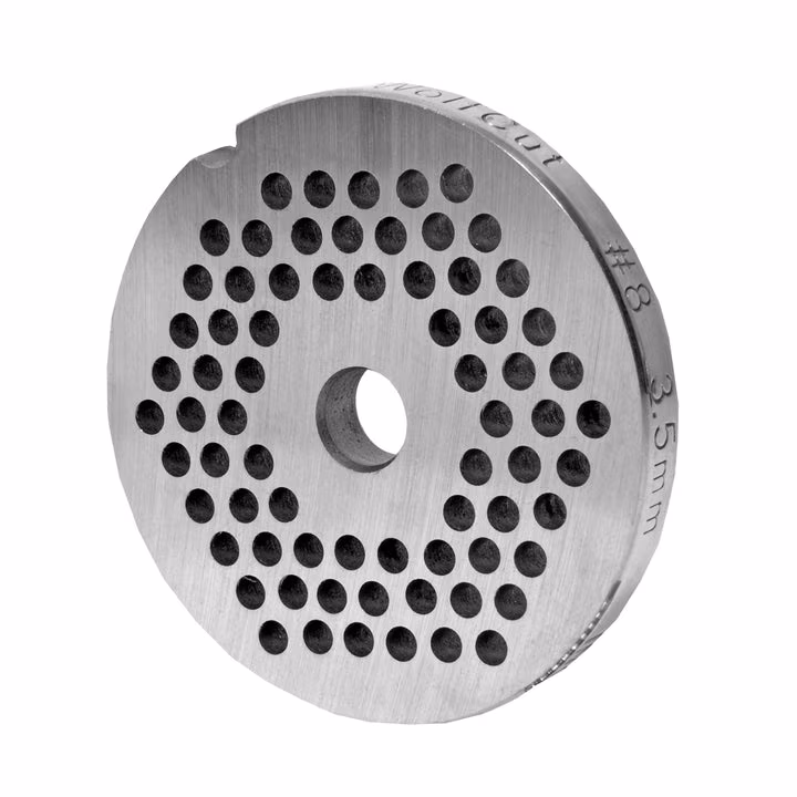 WOLFCUT meat grinder disc, perforated disc INOX steel size 8 - 3.5 mm bore compatible with BOSCH MFW68660, MUM9 / ALEXANDERWERK 8 / GRAEF FW700 and many more.