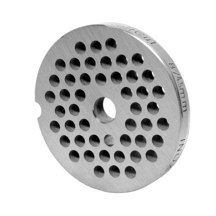 WOLFCUT meat grinder disc, perforated disc INOX steel size 8 - 4.5 mm bore compatible with BOSCH MFW68660, MUM9 / ALEXANDERWERK 8 / GRAEF FW700 and many more.