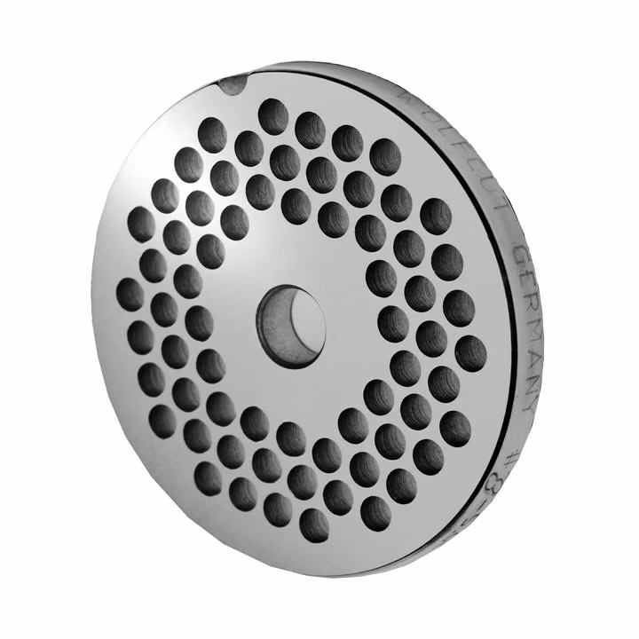 WOLFCUT meat grinder disc, perforated disc INOX steel size 8 - 5.0 mm bore compatible with BOSCH MFW68660, MUM9 / ALEXANDERWERK 8 / GRAEF FW700 and many more.