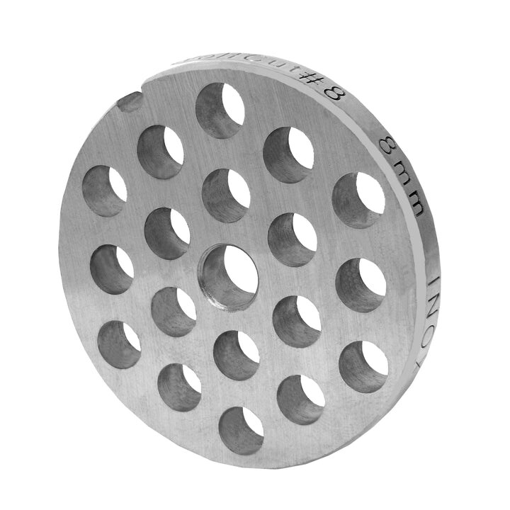 WOLFCUT meat grinder disc, perforated disc INOX steel size 8 - 8.0 mm bore compatible with BOSCH MFW68660, MUM9 / ALEXANDERWERK 8 / GRAEF FW700 and many more.