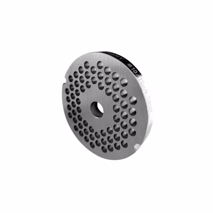 WOLFCUT meat grinder disc with 2 grooves, stainless steel, size 10/12 - 4.5 mm bore, compatible with ALEXANDERWERK 10/12 / REWEBO RF 12 / GGG 12/C and many more.