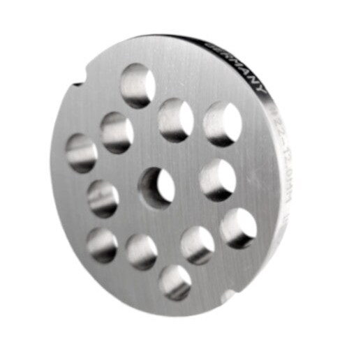 WOLFCUT - Meat grinder disc with 2 grooves and 12.0 mm bore, compatible with all common meat grinder brands, size 22