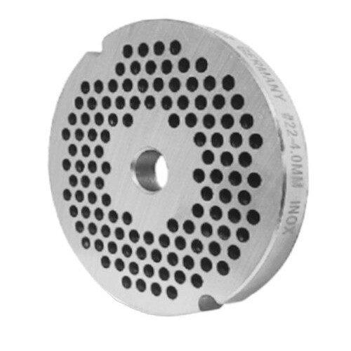WOLFCUT - Meat grinder disc with 2 grooves and 4.0 mm bore, compatible with all common meat grinder brands, size 22