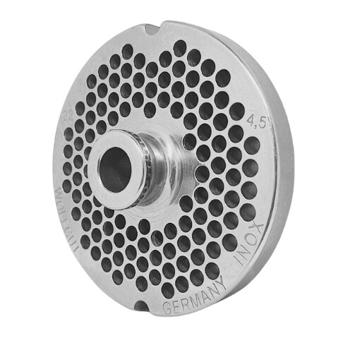 WOLFCUT - Meat grinder disc with hub and 2 grooves with 4.5 mm bore, compatible with all common meat grinder brands, size 22