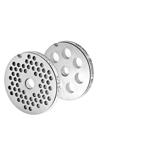 WOLFCUT meat grinder disc set 3.5 mm + 10 mm bore compatible with all common meat grinder brands size 5