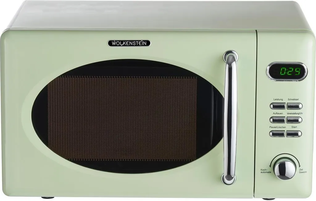 Wolkenstein WMW720 SG microwave oven - green, retro design, 700 watts, 20 liters, nostalgic