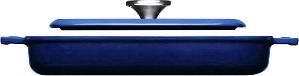 WOLL cast iron grill pan, 24 x 24 cm, blue + steak press