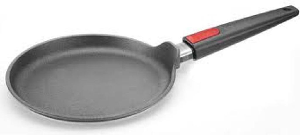 Woll Induction Pancake Pan 1226IL Omelette Pan, 26 cm max. diameter, cast iron/cast aluminum, suitable for induction cooktops, non-stick coating, removable handle