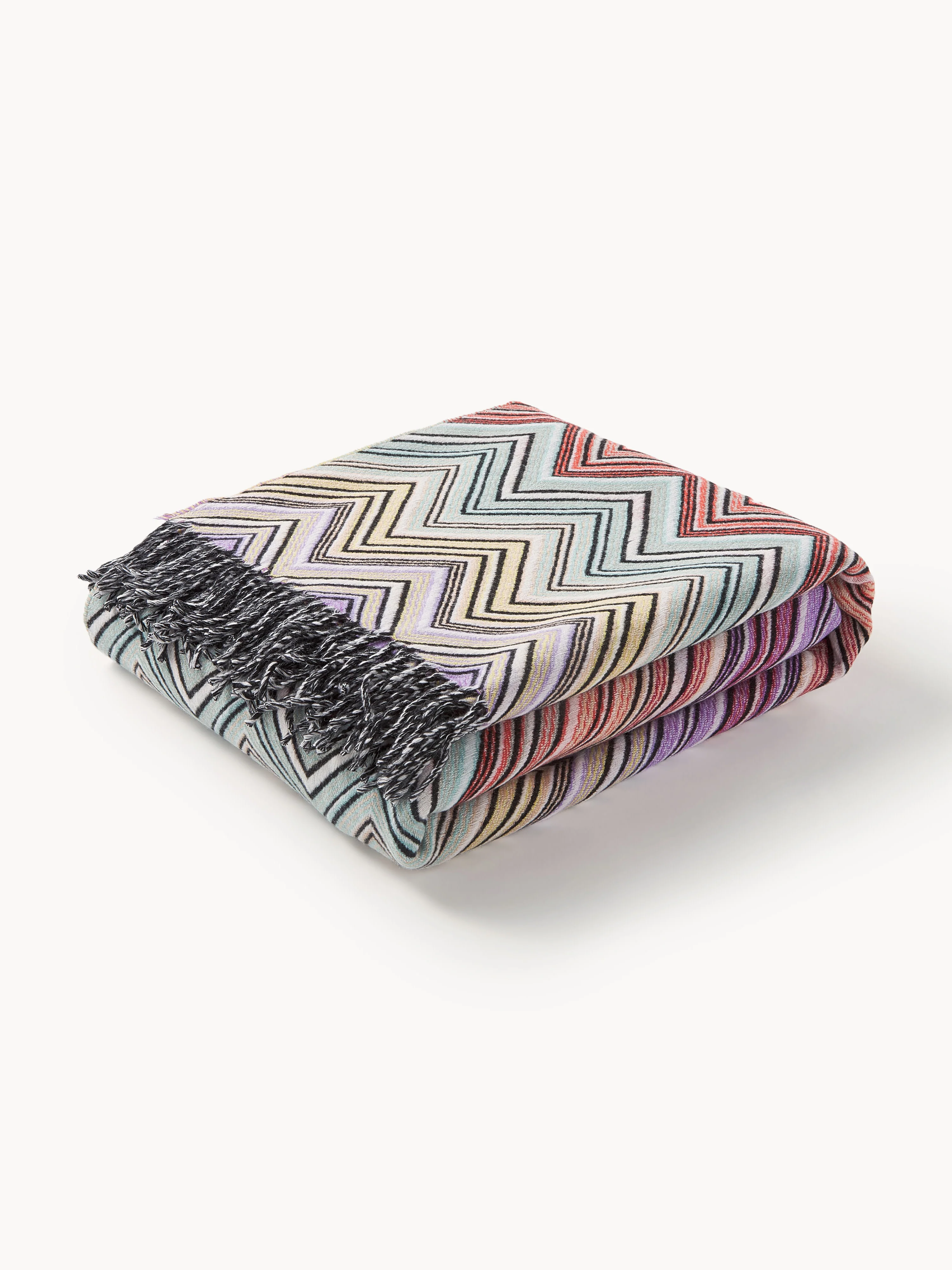 Missoni Perseo wool plaid with fringes