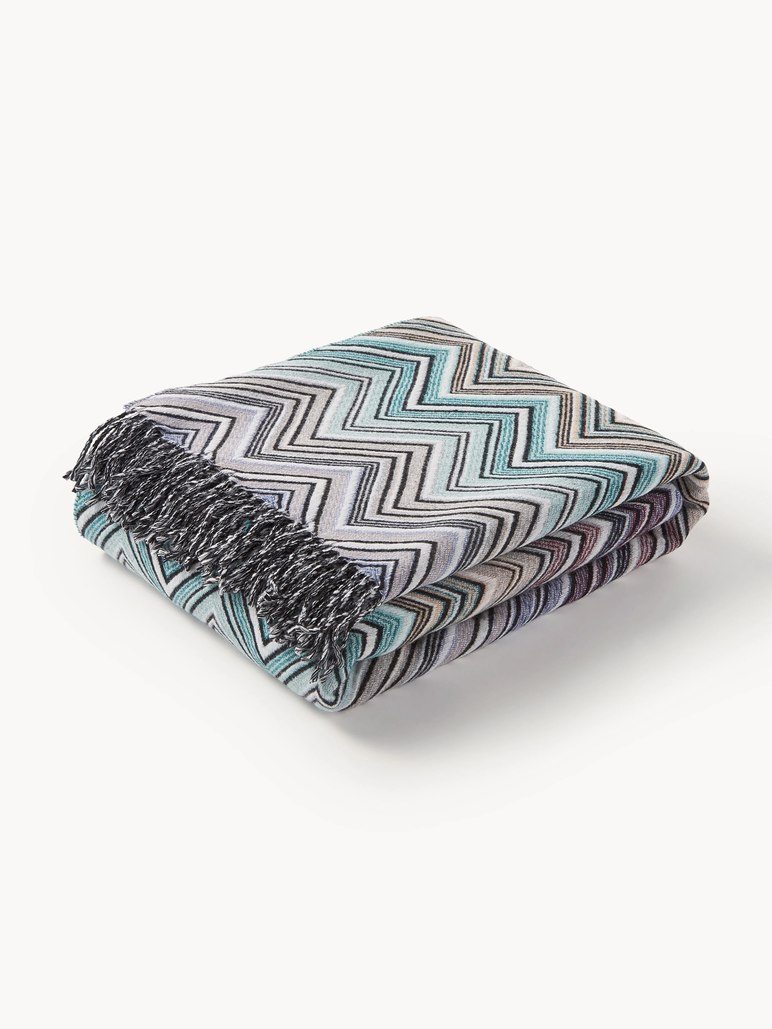 Missoni Perseo wool plaid with fringes