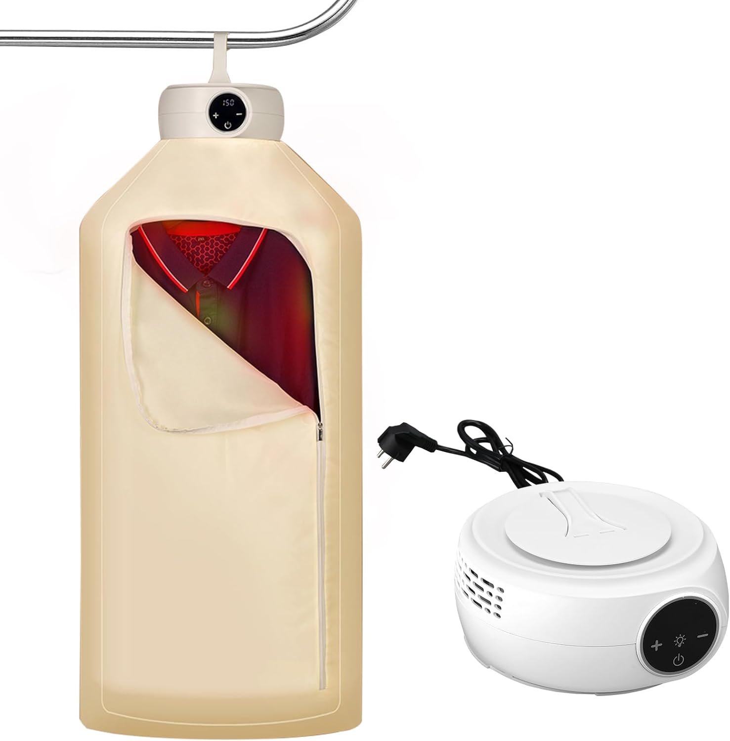 Portable Clothes Dryer Small Foldable Drying Machine Wardrobe Hot Air Dryer Mini Tumble Dryer Stand Clothes Airer Quick Drying with Timing Function