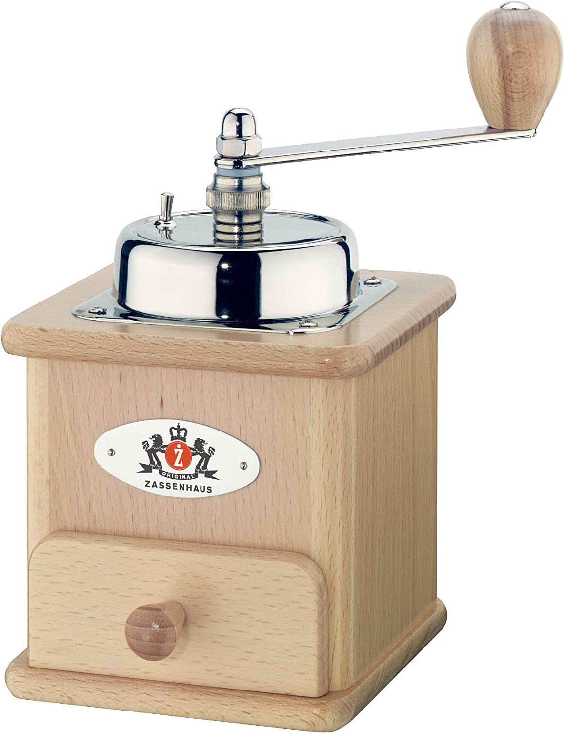 Zassenhaus Brasilia 0000040005 Coffee Grinder, Natural Wood, 19.8 x 11.9 x 12.4 cm