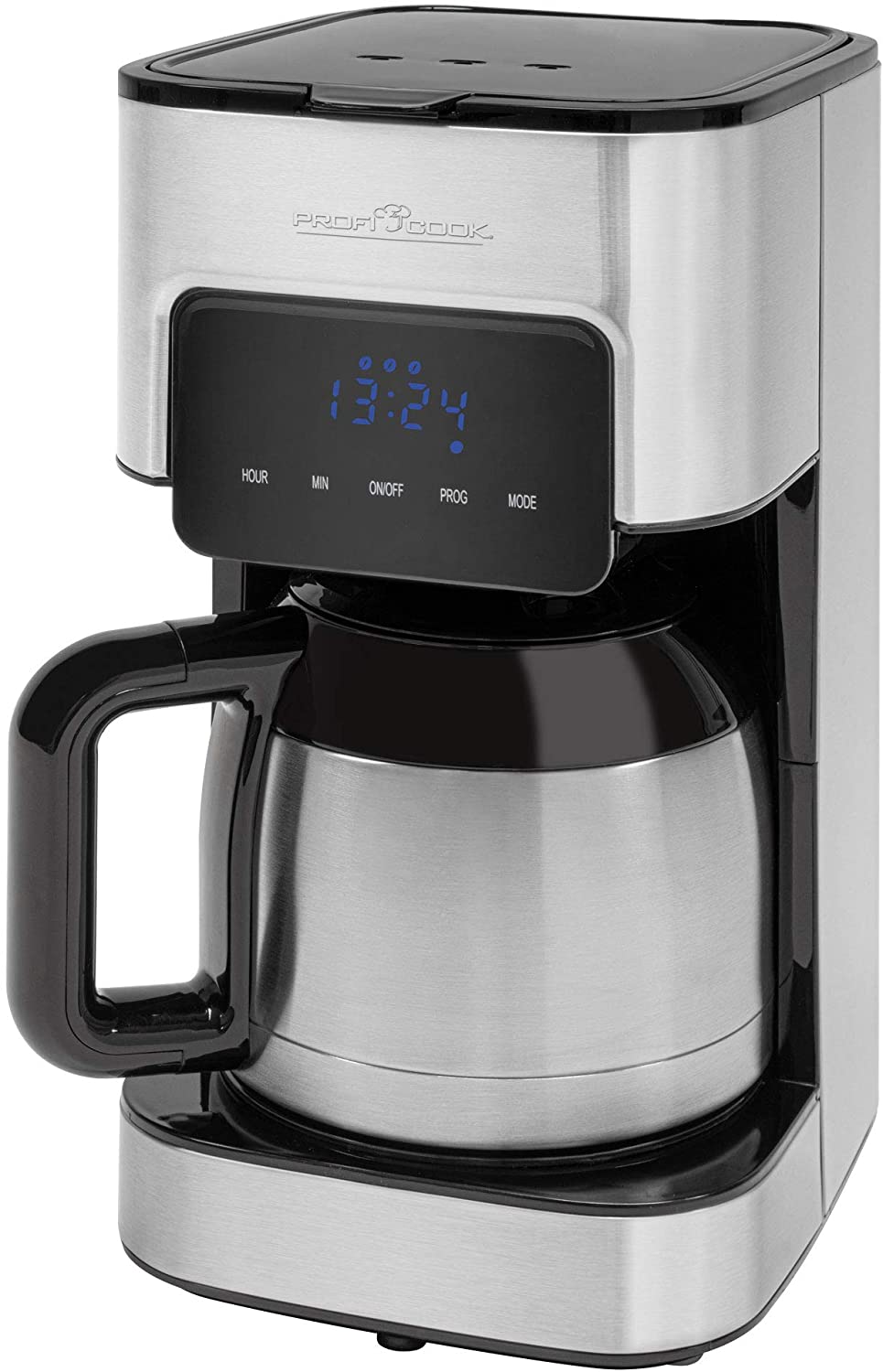 ProfiCook Profi Cook 501191 PC-KA 1191 Coffee Machine Black Stainless Steel Capacity Cups = 10 Insulated Jugs, Pack of 2