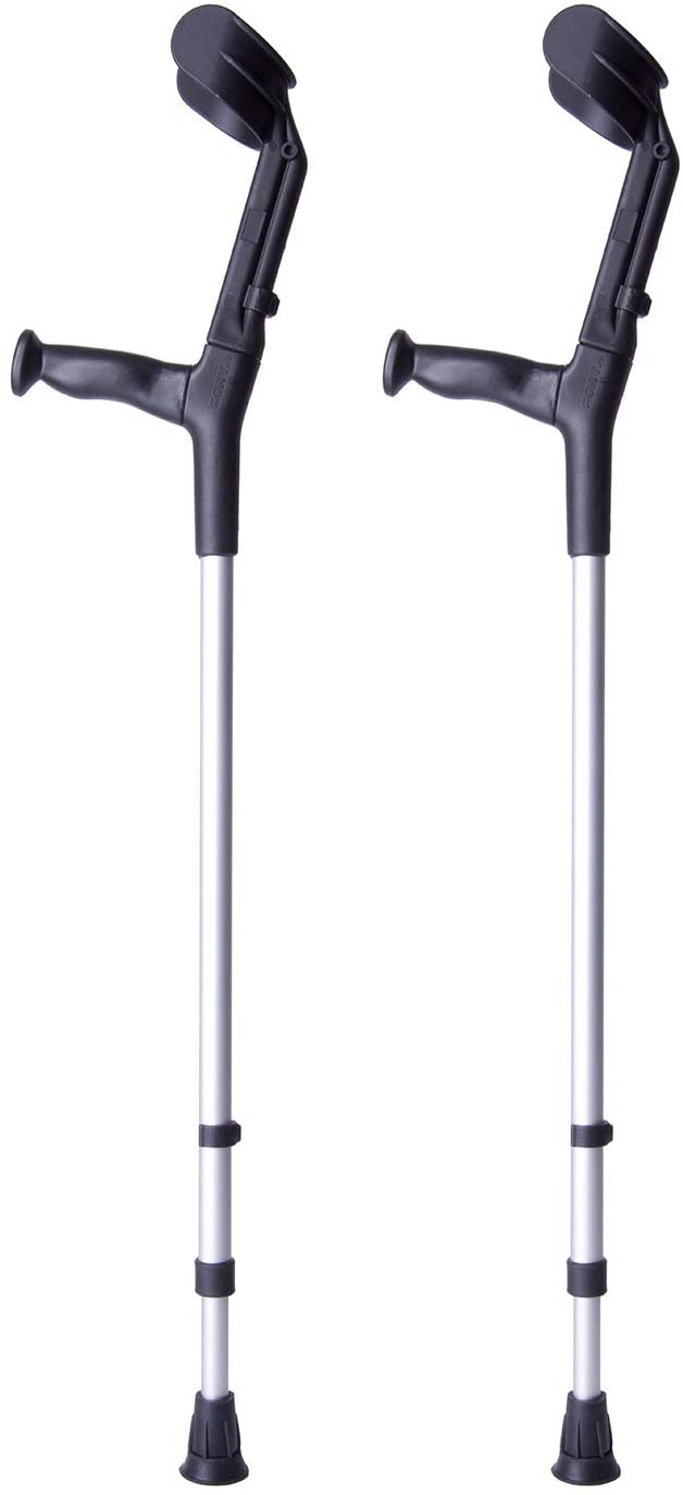 Queraltó Pack Of 2 Unterarm Aluminum Walking Crutches | Dual Adjustable In Height An