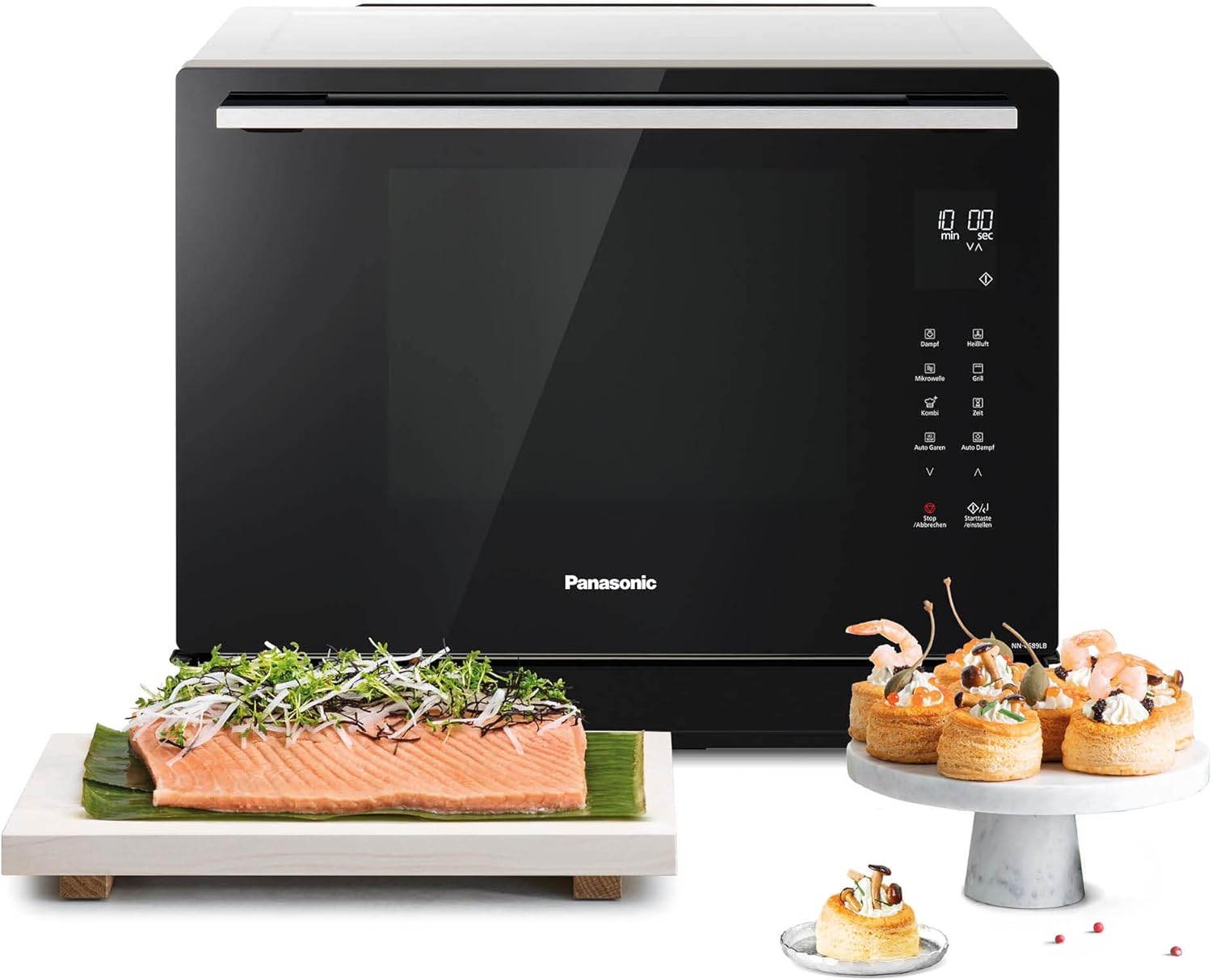 Panasonic NN-CS89LBGPG 4-in-1 Combination Microwave Steam Oven, 1000, 31 Liters, Black / Stainless Steel