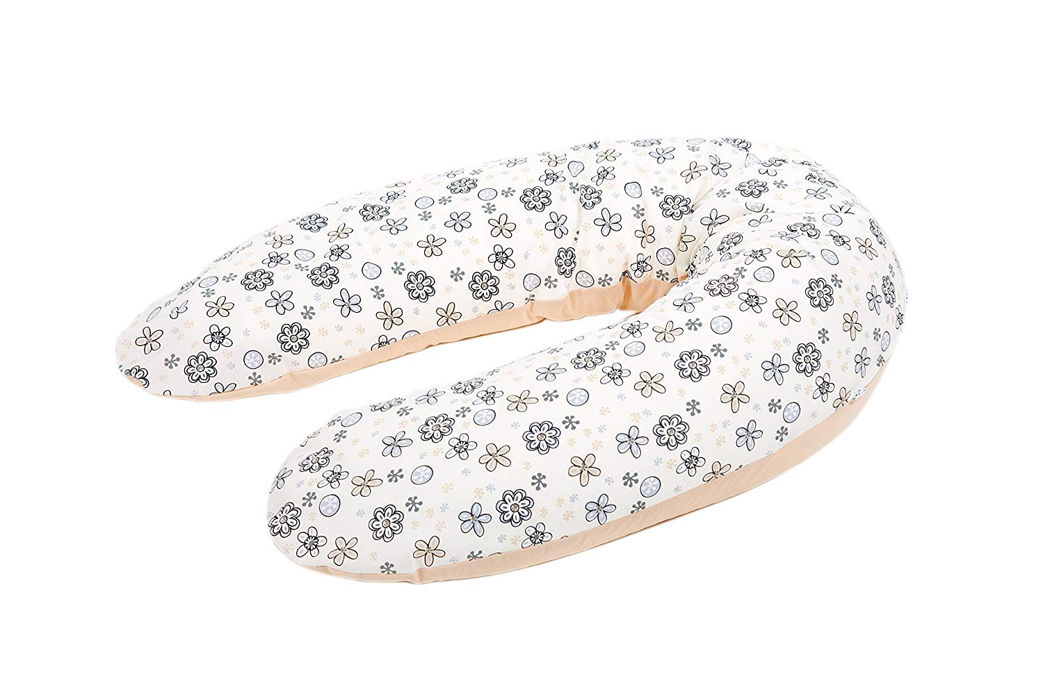 Traeumeland Träumeland T040508 Breastfeeding and pregnancy pillow/Design 11) with Low-Noise EPS Polystyrene Bead Filling/100% Cotton, Size 190 cm