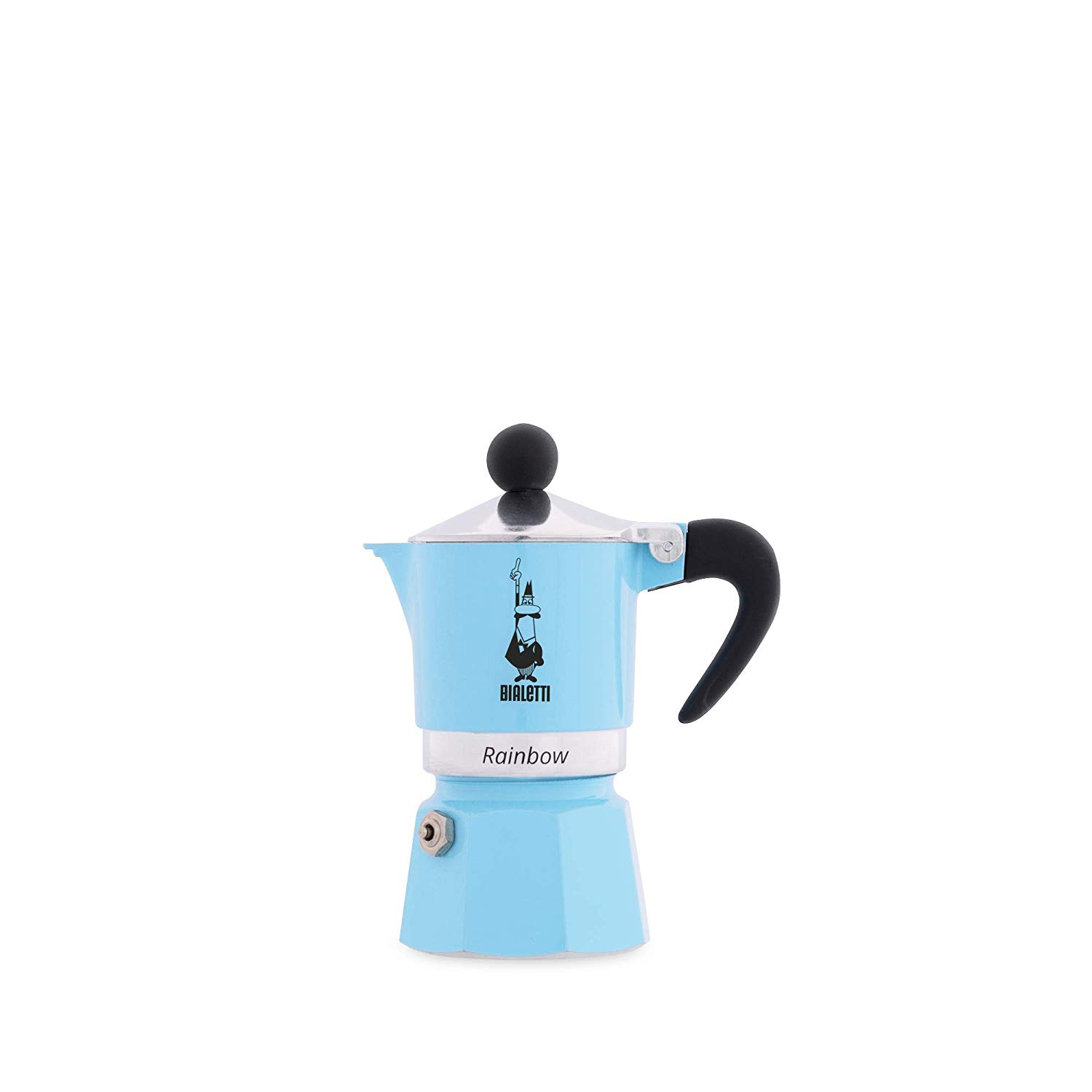 Bialetti 'Rainbow For 1 Cup Moka Pot Espresso Coffee Maker in Aluminium 30 x 20 x 15