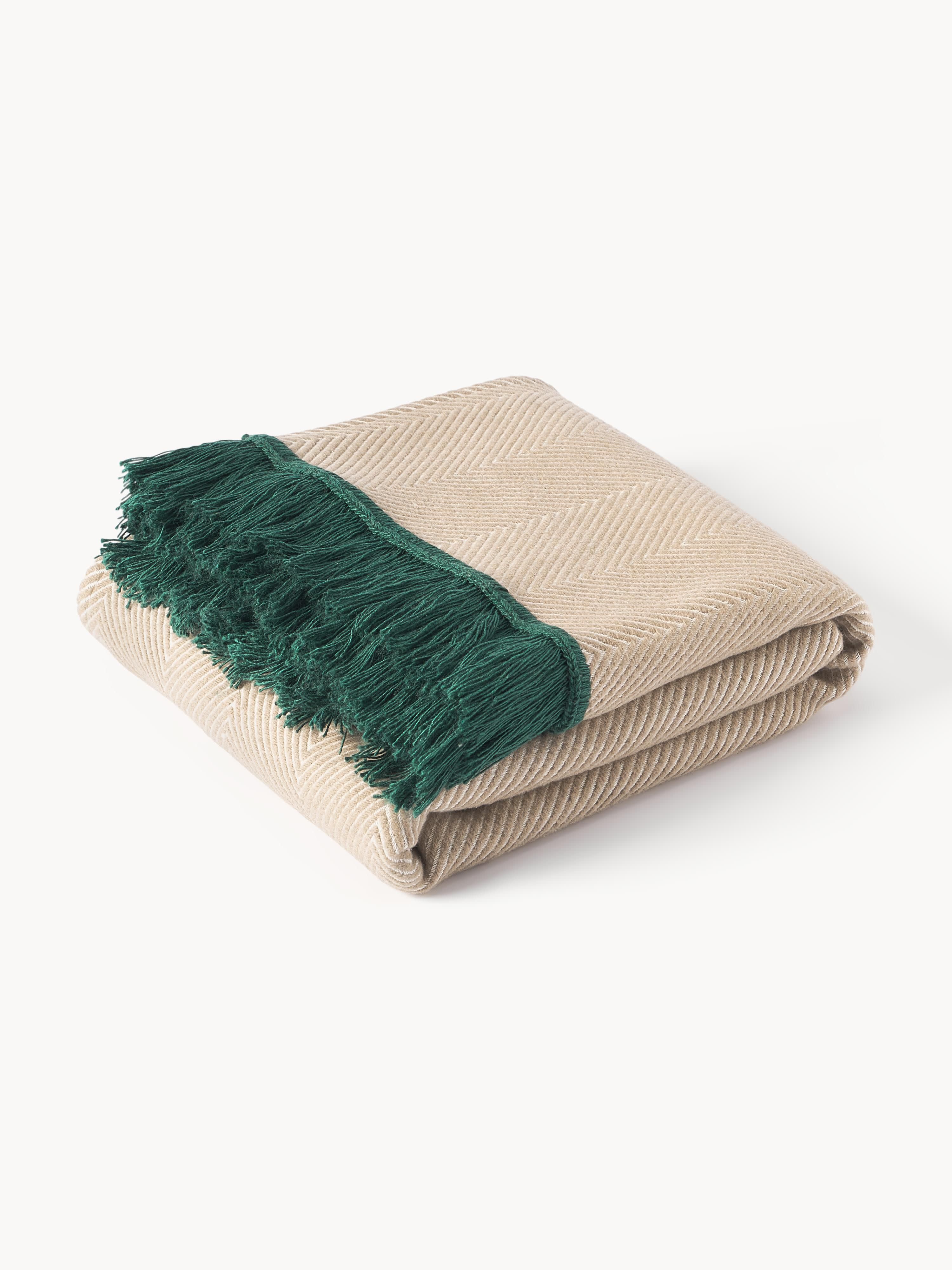 Westwing Collection Agatha throw blanket with herringbone pattern