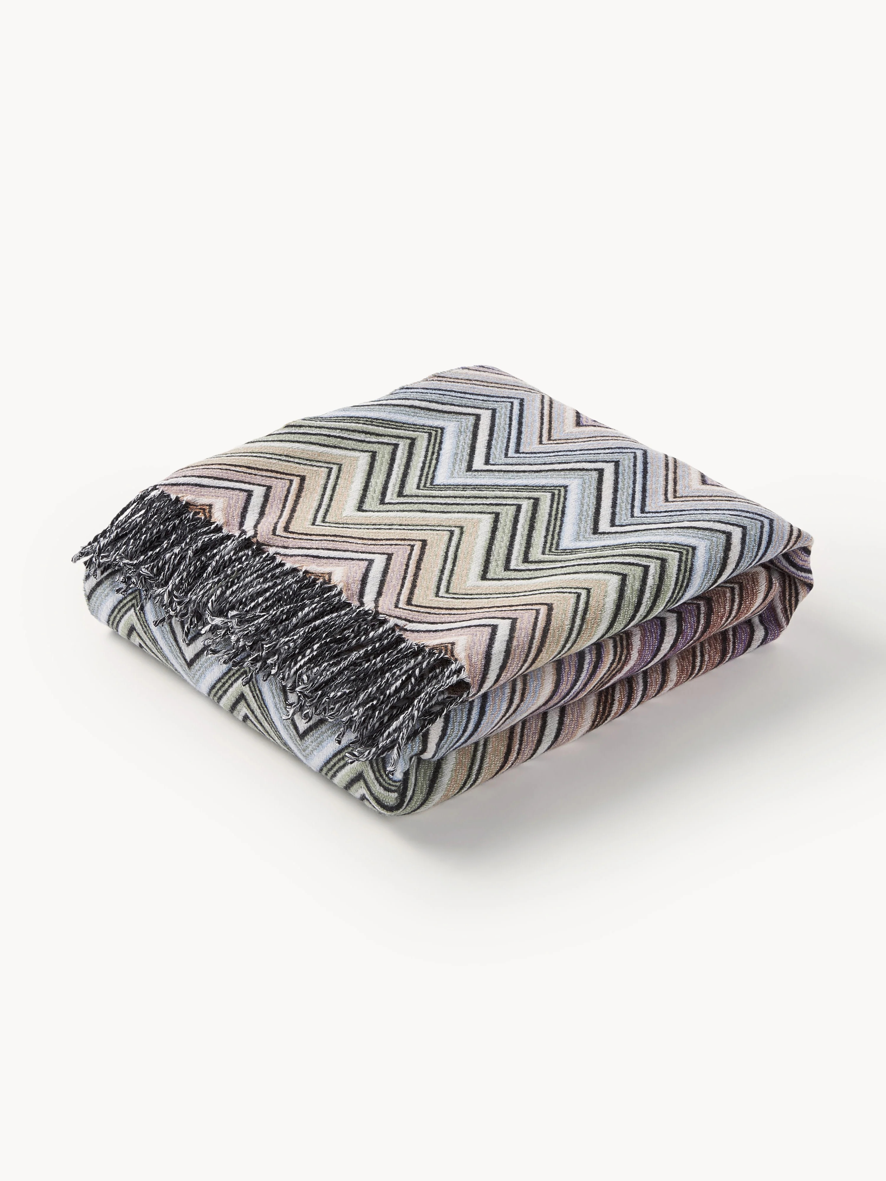 Missoni Perseo throw blanket with zigzag pattern