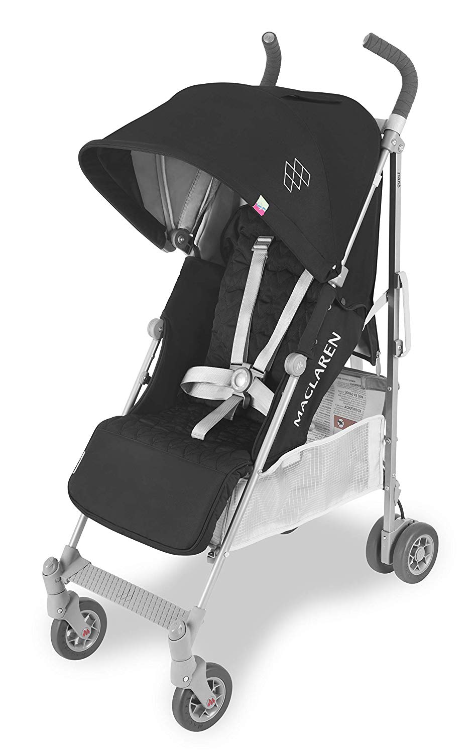 Maclaren Quest Buggy - Fully equipped, lightweight and compact. Newborn Safety System™ and compatible with Maclaren bassinets, retractable UPF50+/waterproof canopy, accessories in box