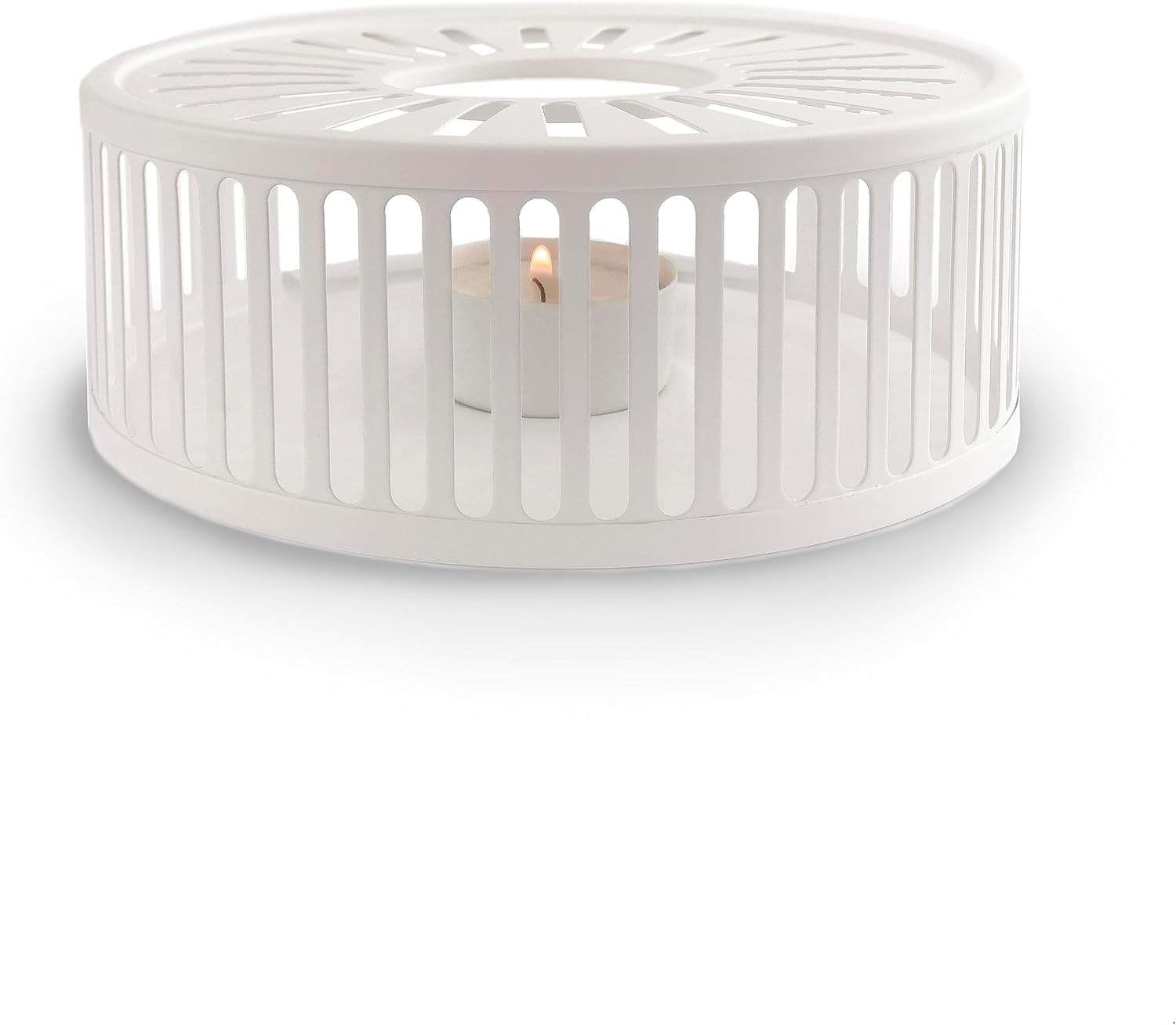Creano White Design Tea Warmer Stainless Steel with Tea Light Holder - Tea Cozy - Stable Does Not Rattle - Suitable for All Teapots