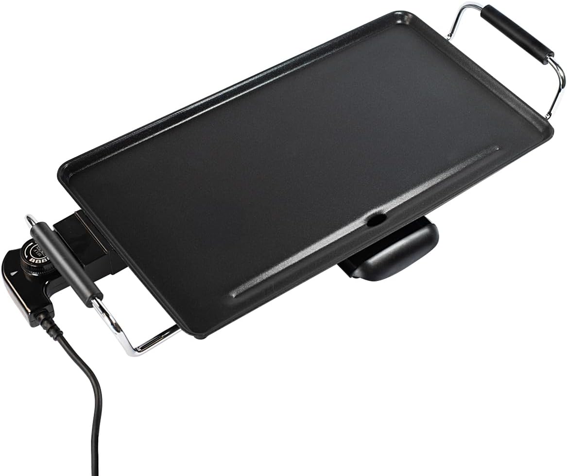 Kochmann Germany Kochmann Teppanyaki Electric Table Grill - 2000 W Grill Plate with Granite Non-Stick Coating, Continuous Temperature Control, Oil Draining System, Easy Cleaning - 46 x 26 cm